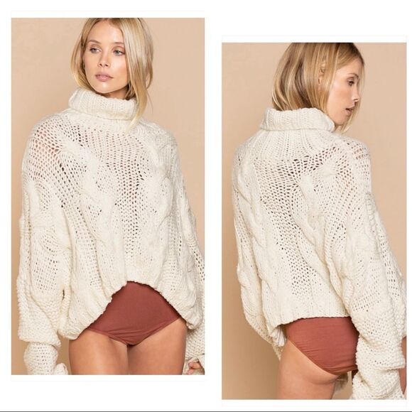 POL Cropped Cream Turtleneck Sweater - Picture 13 of 16